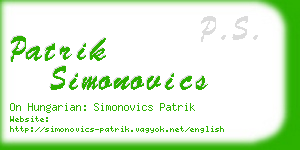 patrik simonovics business card